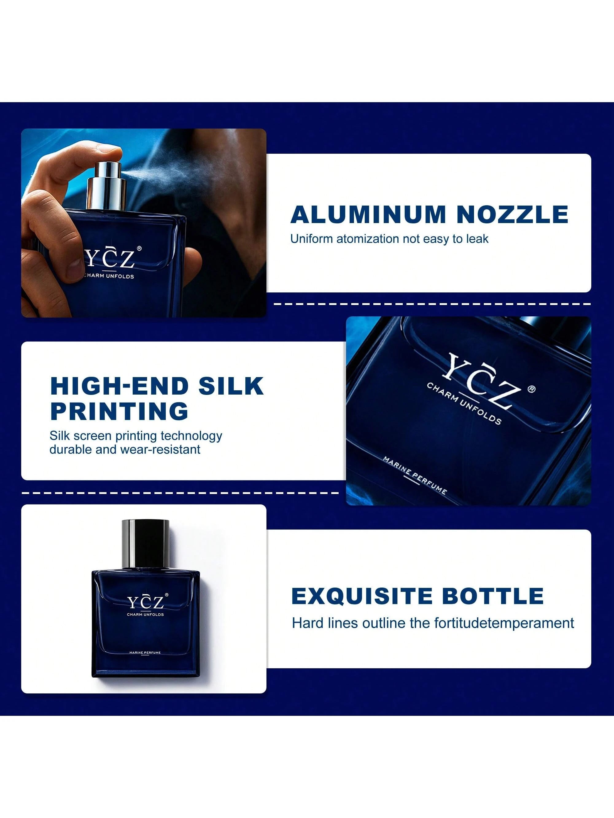 YCZ Midnight Ocean Men's Perfume - 1.7 Fl Oz | Captivating Fragrance with Citrus and Warm Notes | Ideal Gift for Gentlemen on Special Occasions