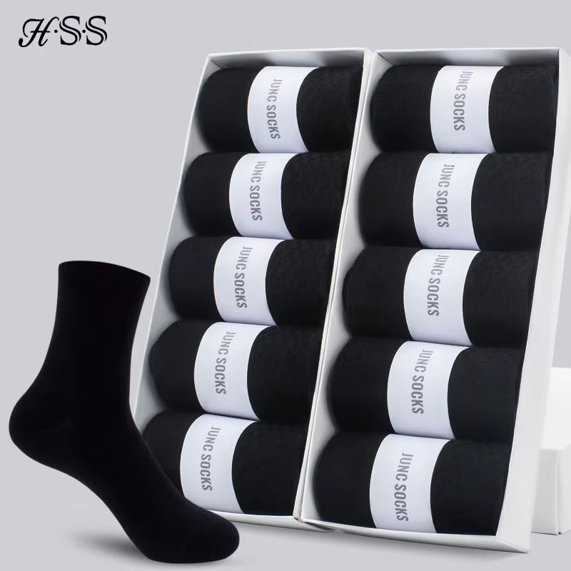 5/10 Pairs Men'S Cotton Blend Socks Black Business Men Socks Soft Breathable Summer Winter for Male Socks plus Size (6.5-14)