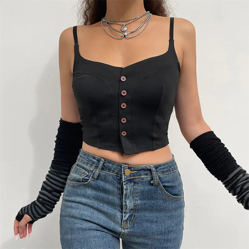 Y2K Vintage Spaghetti Strap Mini Vest Top