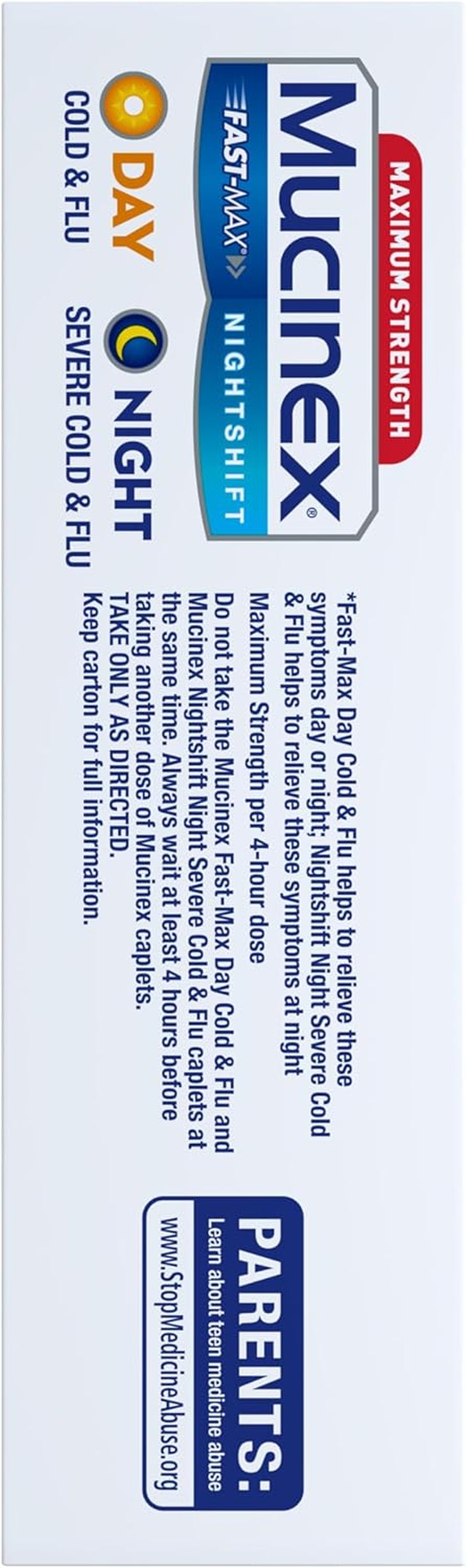 Fast-Max Day Cold and Flu & Nightshift Night Severe Cold and Flu Medicine for Adults, Day/Night Combo Pack for Fever, Sore Throat Relief, Decongestant, Cough & Cold Medicines, 40 Caplets
