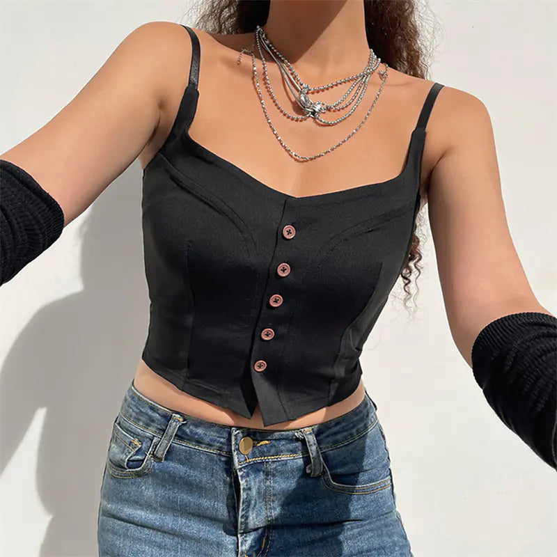 Y2K Vintage Spaghetti Strap Mini Vest Top