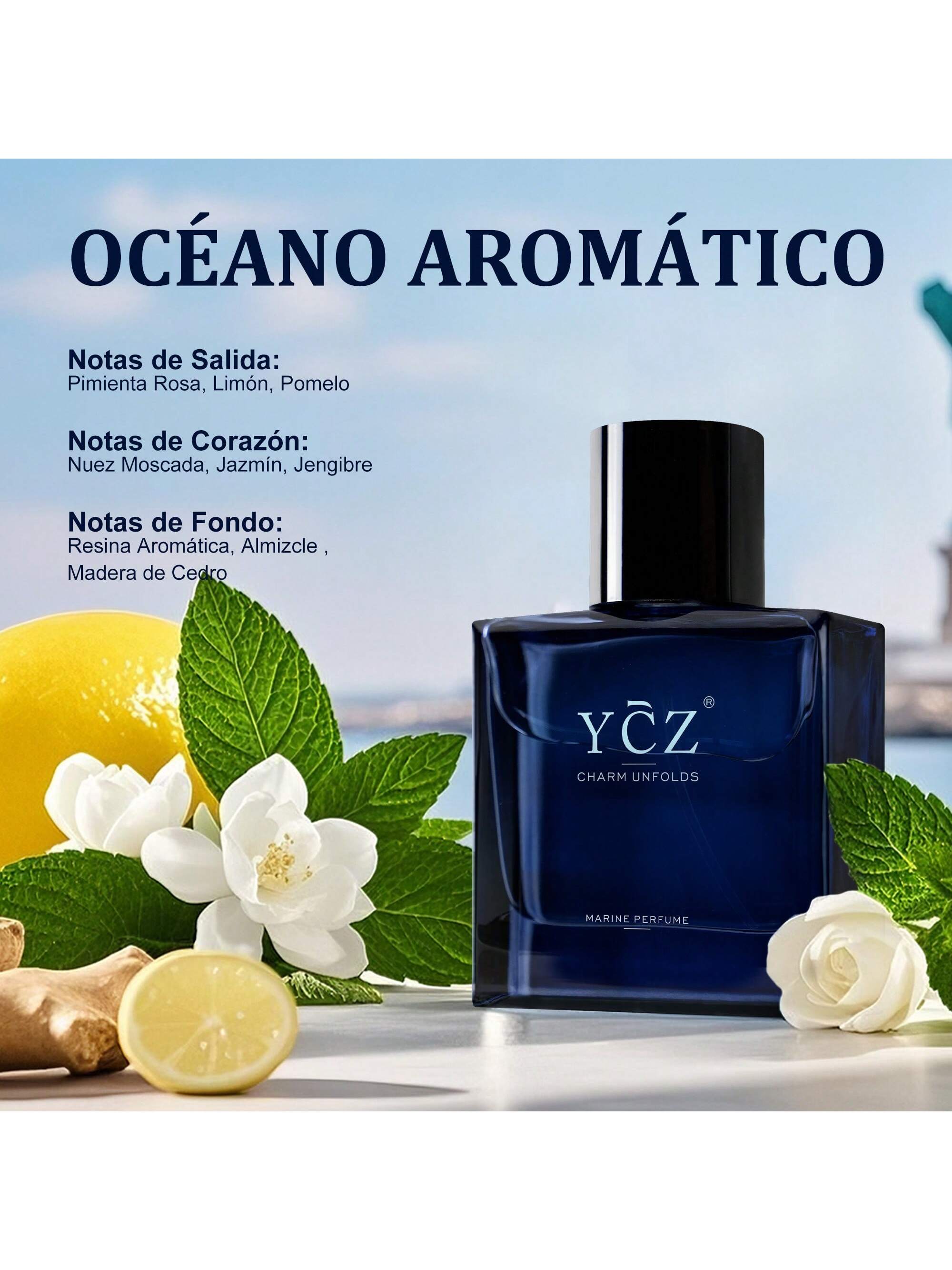 YCZ Midnight Ocean Men's Perfume - 1.7 Fl Oz | Captivating Fragrance with Citrus and Warm Notes | Ideal Gift for Gentlemen on Special Occasions