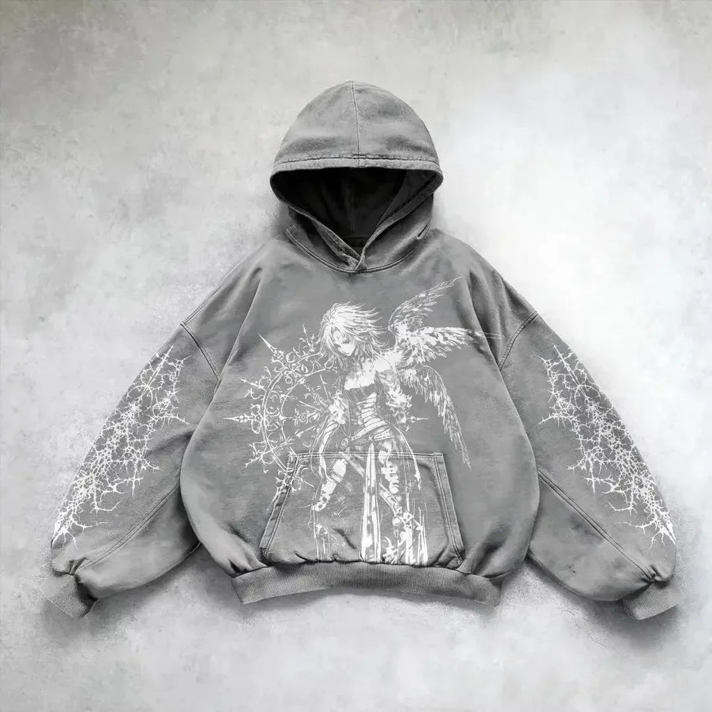 Hip Hop Y2K Printed Hoodie