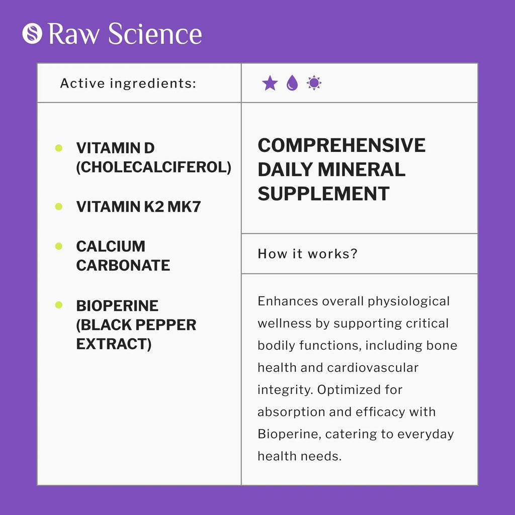 Vitamin D3 K2 Calcium Supplement Vitamin D 5000 IU Vitamin K2 MK7 100 mcg 60Pill
